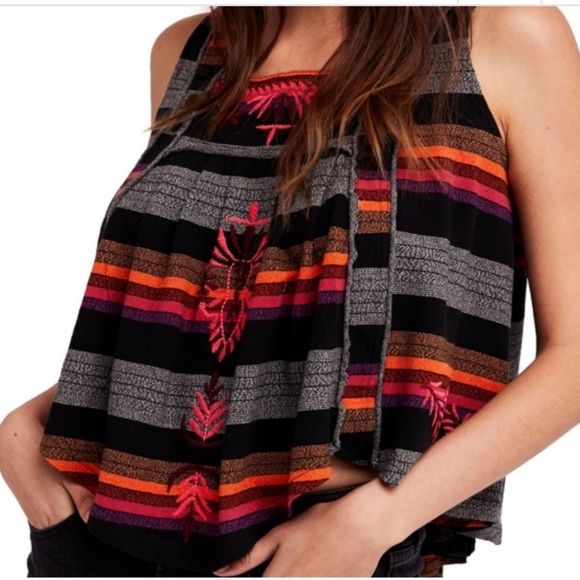 Free People Vintage Strip Top Size XS - Picture 3 of 10